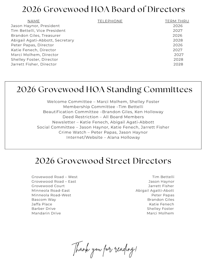 2026 board members